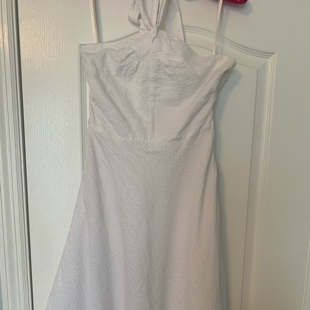 J crew white halter dress- worn once!